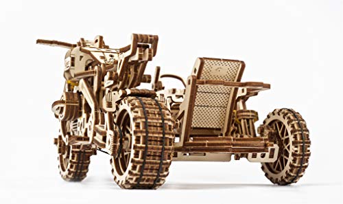 UGEARS maqueta Moto para Montar - Motocicleta Puzzle 3D Adultos - Modelo mecánico de Moto uniqo - maquetas Madera - Rompecabezas Madera 3D para Construir - Kits de construcción 3D (Scrambler UGR-10) - no se que regalar