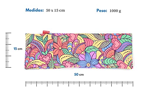 Saco Térmico de Semillas para microondas | Ayuda a Aliviar Dolores Musculares gracias al Calor Seco | Funda Lavable 100% Algodón Vitral (50 x 15 CM, Aroma Lavanda)