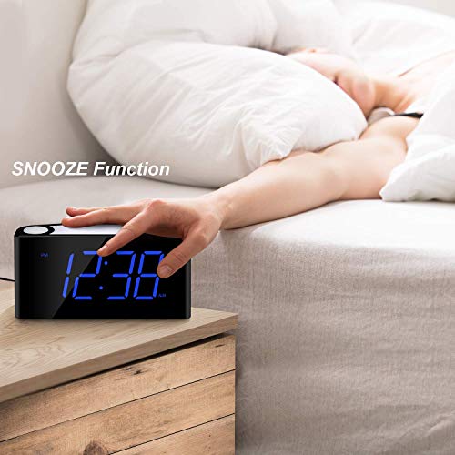 Reloj Despertador por Vibración con Agitador de Cama, Pantalla Regulable de 7 '', 7 Luces Nocturnas en Color, 12/24, Configuración de Respaldo de Batería, Despertador Grande para Dormitorio, Cojines