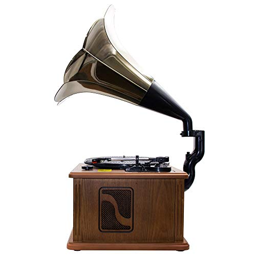 Lauson CL147 Gramófono Vintage Tocadiscos de Vinilo con Bluetooth | Altavoces incorporados Radio FM | CD | USB | 3 Velocidades | Fonógrafo Vinilos Madera