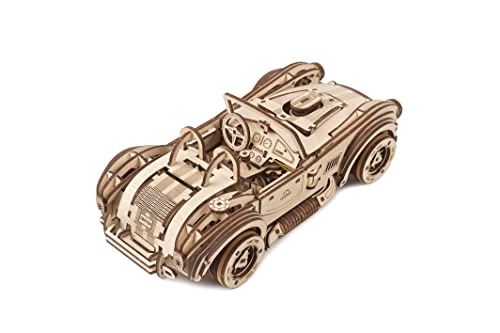 UGEARS Maqueta de Coche para Montar - El Supercoche Deportivo Cobra Drift Puzzle 3D y Maquetas para Montar - Maquetas Madera Coche de Carreras Legendario - Maquetas de Coches para Construir Adultos