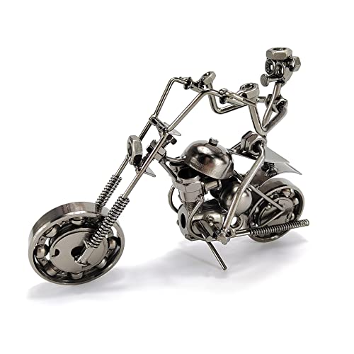 Cosysparks Vintage Iron modelo de motocicleta, Metal maqueta moto con Metal Man Motorcycle Collectible Art Gift para amantes de las motos (Negro)