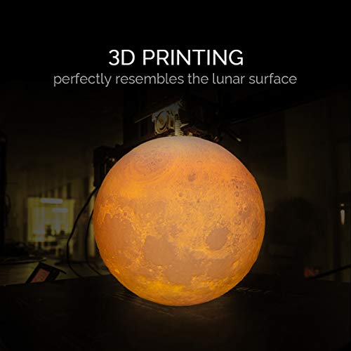 15cm Lámpara Luna 3D, ICONNTECHS Brillo Regulable 16 Colores RGB Recargable USB Control remoto y Control táctil LED Lunar Luz Nocturna Decorativa para Dormitorio, Salón, Regalo para Mujeres y Niños, L