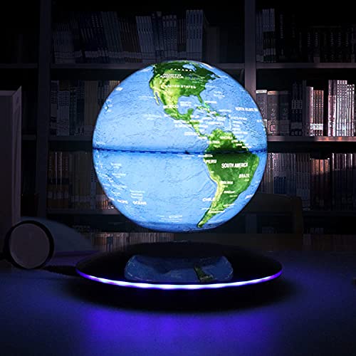 JOWHOL Globo Flotante de Levitación Magnética Rotación del Mapa del Mundo con Luces LED para la Educación Enseñanza Inicio Oficina de Decoración de Escritorio Regalo de Cumpleaños