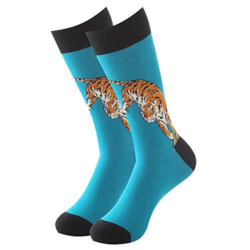 BONANGEL Calcetines de Vestir Divertidos, Coloridos Calcetines Para Hombres,Calcetines de Oficina de Algodón con Estampados Divertidos y Elegantes de Fantasía, Locos Geniales (10 Pairs-Raccoon1) - no se que regalar