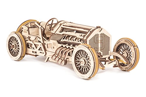 UGEARS Coche Grand Prix U-9 - Kit de Montaje Coche de Carreras - 3D Rompecabezas de Madera DIY - no se que regalar