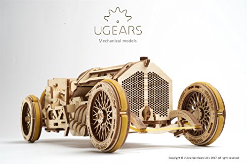 UGEARS Coche Grand Prix U-9 - Kit de Montaje Coche de Carreras - 3D Rompecabezas de Madera DIY - no se que regalar