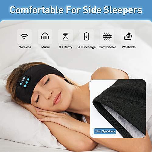 Auriculares para Dormir - Navly Bluetooth V5.0 Deportes Diadema | Deportiva Banda Auriculares con Ultrafinos HD Estéreo Altavoces,Perfectos para Deportes, Dormir de Lado, Viajes Aéreos y Relajación - no se que regalar