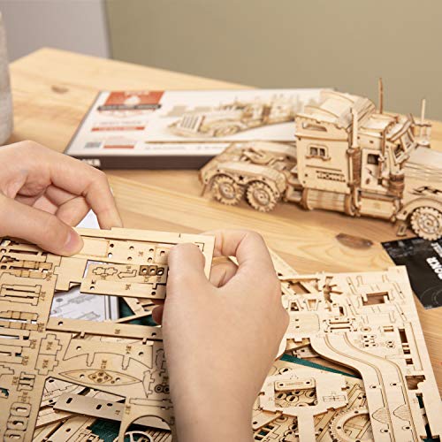 ROKR Car Madera Maquetas para Construir - Maquetas para Montar - Set de Construcción Puzzle 3D para niños y Adultos (Heavy Truck) - no se que regalar