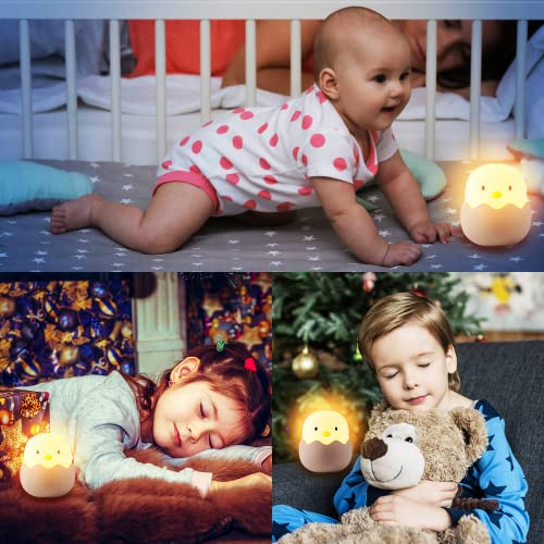 ZEYACHAN Luz Nocturna Infantil de silicona, Animale,Luz de noche para niños,Lámpara recargable por USB,Brillo y color ajustables,Regalos de cumpleaños y Navidad