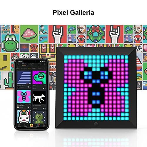 Divoom Pixoo - Marco de fotos digital con control de luz de ambiente - 8,6 pulgadas - Reloj inteligente LED de escritorio/pared - Lámpara decorativa para sala de juegos - Decoración del hogar - no se que regalar