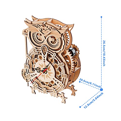 PROVO Owl Clock Puzzle 3D Maqueta Madera, Creativo DIY Búho Reloj De Madera Juego De Rompecabezas Montaje Juguete Regalo para Niños Adolescentes Adultos