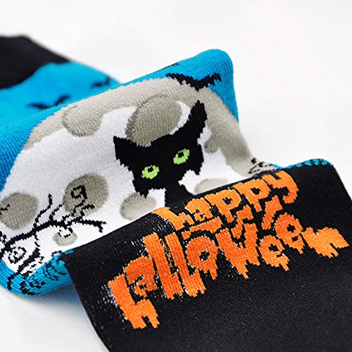 LOFIR Calcetines de fiesta de Halloween para Mujeres Calcetines Divertidos con Dibujos de Animal, talla 35-41, 5 pares