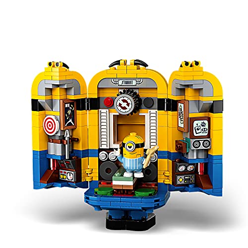 LEGO 75551 Minions y su Guarida para Construir, Juguete de Consttucción de Kevin, Bob y Stuart con Herramientas, Accesorios y Banana