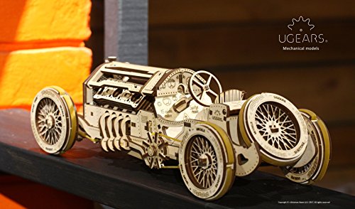 UGEARS Coche Grand Prix U-9 - Kit de Montaje Coche de Carreras - 3D Rompecabezas de Madera DIY - no se que regalar