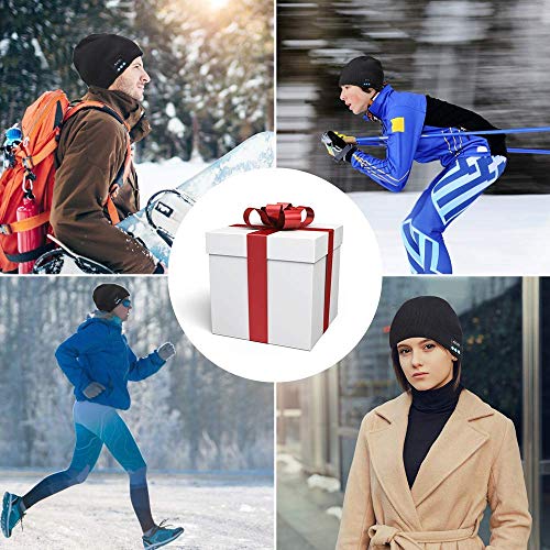 COTOP Gorro Bluetooth 5.0 Regalos originales, regalo para hombres, mujeres, cálido y suave gorro de invierno con música y auriculares inalámbricos estéreo HD para deportes al aire libre