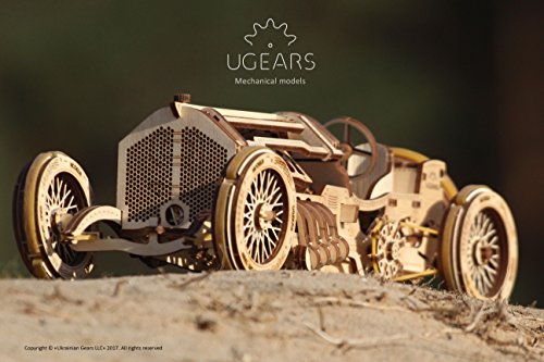 UGEARS Coche Grand Prix U-9 - Kit de Montaje Coche de Carreras - 3D Rompecabezas de Madera DIY - no se que regalar