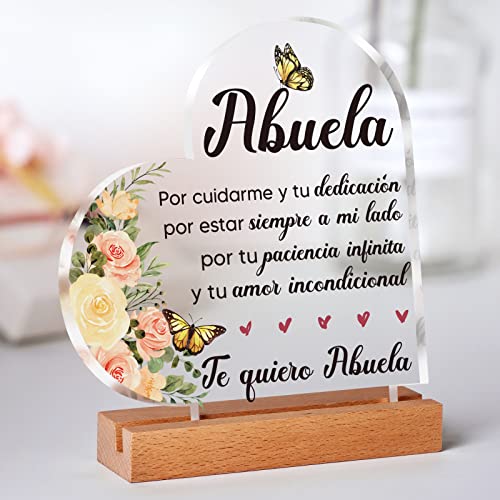 Vetbuosa Regalo Abuela, Placa Acrílica para Abuela, Regalo Abuela Cumpleaños, Regalos Abuela, Regalo para Abuela, Abuela Regalo Original, Regalos para Abuelas