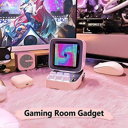 Divoom Ditoo Pixel Art Altavoz Bluetooth Multifuncional, Altavoz portátil Retro con Pantalla LED RGB, Teclado mecánico, Reloj Despertador Inteligente, Compatible con Tarjeta TF y Radio (Pink) - no se que regalar