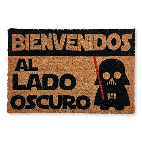 KOKO DOORMATS felpudos Entrada casa Originales, Fibra de Coco y PVC, Felpudo Exterior Bienvenido al Lado Oscuro, 40x60x1.5 cm | Alfombra Entrada casa Exterior | Felpudos Divertidos para Puerta - no se que regalar