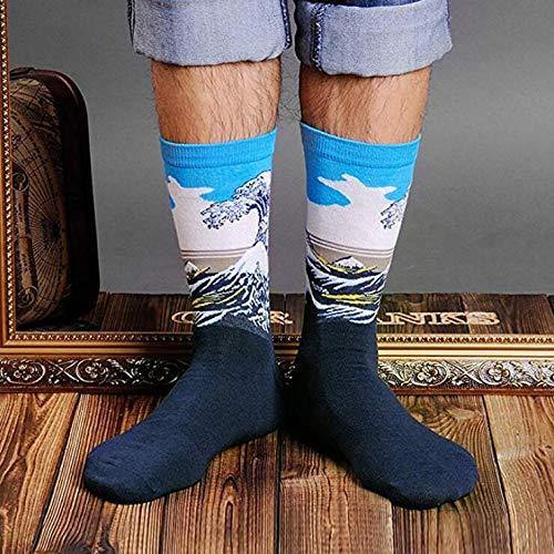 Czemo 6 pares Calcetines de Algodón Hombre y Mujer Arte Retro Pinturas Famosas Calcetines - no se que regalar