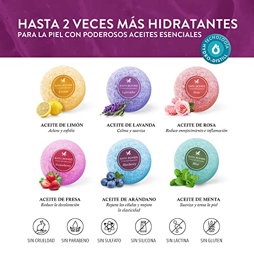 Set de Regalo de Bombas de Baño Orgánicas - Mujeres y Hombres - 3 veces Más de Aceites Esenciales Aromáticos para Relajarse - Veganas, Sin Sulfatos ni Parabenos - Acreditadas por Dermatólogos y GC/MS