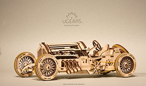 UGEARS Coche Grand Prix U-9 - Kit de Montaje Coche de Carreras - 3D Rompecabezas de Madera DIY - no se que regalar