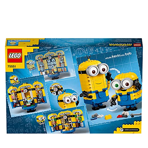 LEGO 75551 Minions y su Guarida para Construir, Juguete de Consttucción de Kevin, Bob y Stuart con Herramientas, Accesorios y Banana