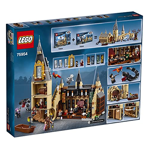 LEGO 75954 Harry Potter Gran Comedor de Hogwarts, Juguete de Construcción con Torre de 4 Plantas, una Bote y 10 Mini Figuras