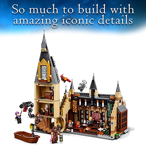 LEGO 75954 Harry Potter Gran Comedor de Hogwarts, Juguete de Construcción con Torre de 4 Plantas, una Bote y 10 Mini Figuras