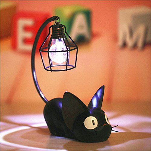 Resina creativa Kiki Cat Animal Luz de la noche, Adornos Decoración del hogar Regalo Pequeño gato Nursery Lámpara Respiración LED Lámpara de noche