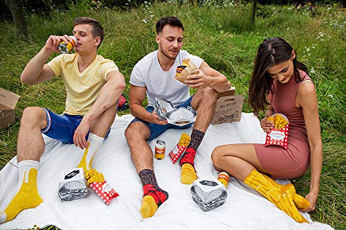 Rainbow Socks - Hombre Mujer Calcetines Meal Socks Box Regalo - 5 Pares - Burger Patatas Fritas Cerveza - Talla 41-46 - no se que regalar