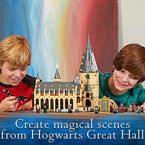 LEGO 75954 Harry Potter Gran Comedor de Hogwarts, Juguete de Construcción con Torre de 4 Plantas, una Bote y 10 Mini Figuras