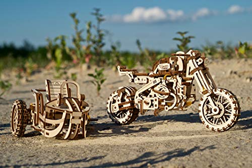 UGEARS maqueta Moto para Montar - Motocicleta Puzzle 3D Adultos - Modelo mecánico de Moto uniqo - maquetas Madera - Rompecabezas Madera 3D para Construir - Kits de construcción 3D (Scrambler UGR-10) - no se que regalar