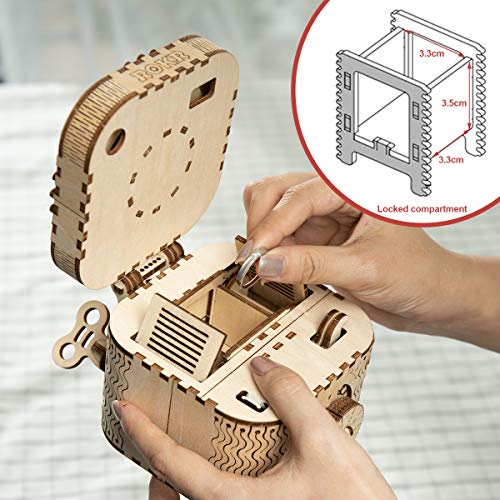 ROKR Caja del Tesoro 3D en Madera, Maqueta Madera Kit de Construcción Sin Pegamento para Niños y Adultos - no se que regalar