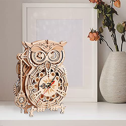 PROVO Owl Clock Puzzle 3D Maqueta Madera, Creativo DIY Búho Reloj De Madera Juego De Rompecabezas Montaje Juguete Regalo para Niños Adolescentes Adultos