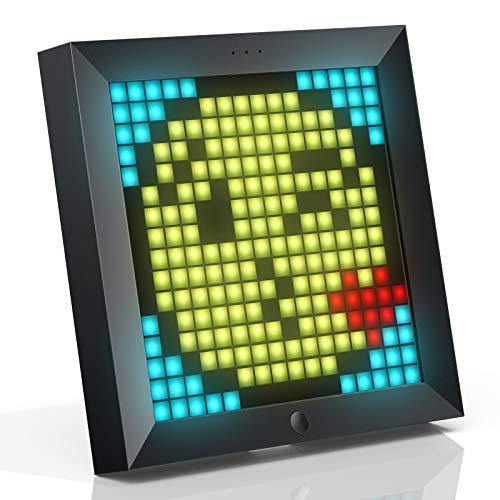 Divoom Pixoo - Marco de fotos digital con control de luz de ambiente - 8,6 pulgadas - Reloj inteligente LED de escritorio/pared - Lámpara decorativa para sala de juegos - Decoración del hogar - no se que regalar