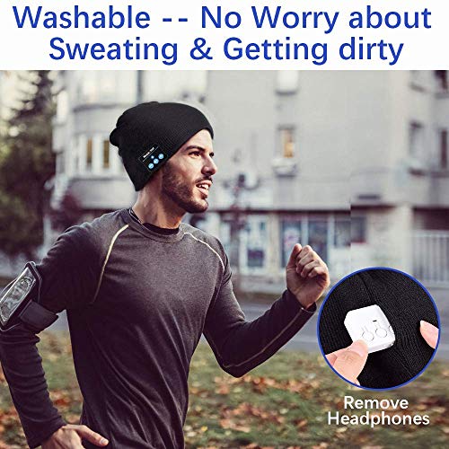 COTOP Gorro Bluetooth 5.0 Regalos originales, regalo para hombres, mujeres, cálido y suave gorro de invierno con música y auriculares inalámbricos estéreo HD para deportes al aire libre