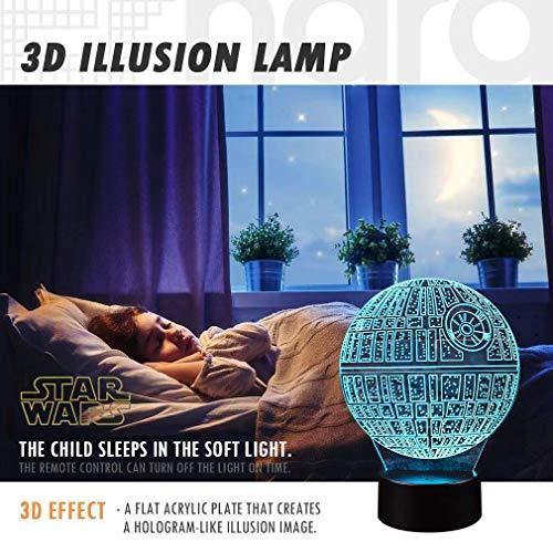 3D Star Wars Lamp - Star Wars Gifts - 3 Pattern & 1 Base & 1 Remote - Star Wars R2-D2 / Death Star/Millennium Falcon - Star Wars Light - Star Wars con control remoto - no se que regalar