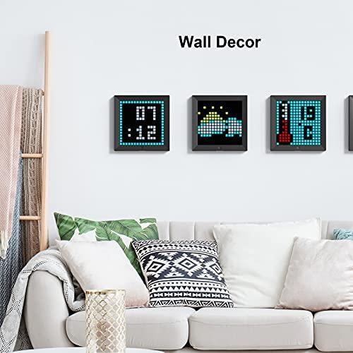 Divoom Pixoo - Marco de fotos digital con control de luz de ambiente - 8,6 pulgadas - Reloj inteligente LED de escritorio/pared - Lámpara decorativa para sala de juegos - Decoración del hogar - no se que regalar