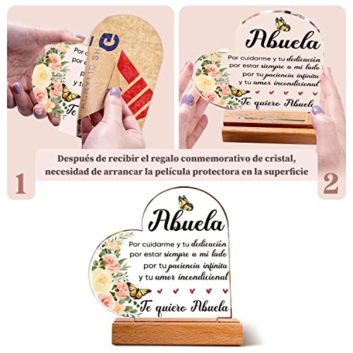 Vetbuosa Regalo Abuela, Placa Acrílica para Abuela, Regalo Abuela Cumpleaños, Regalos Abuela, Regalo para Abuela, Abuela Regalo Original, Regalos para Abuelas