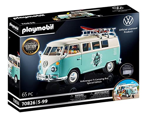 PLAYMOBIL Volkswagen 70826 VW T1 Camping Bus - Edición Especial, A partir de 5 años