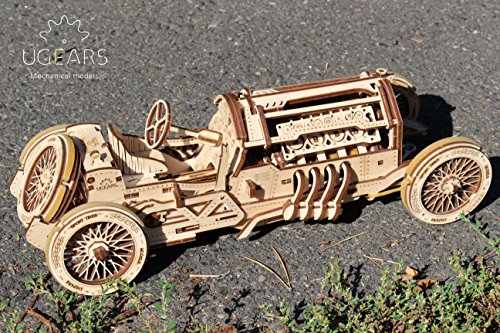 UGEARS Coche Grand Prix U-9 - Kit de Montaje Coche de Carreras - 3D Rompecabezas de Madera DIY - no se que regalar